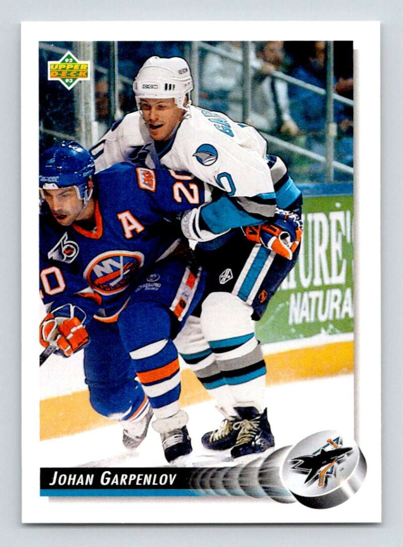1992-93 Upper Deck Hockey #59 Johan Garpenlov San Jose Sharks Image 1