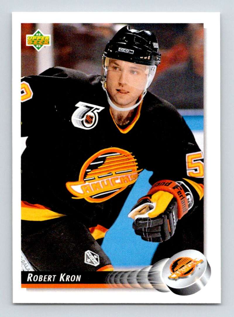 1992-93 Upper Deck Hockey #69 Robert Kron Vancouver Canucks Image 1