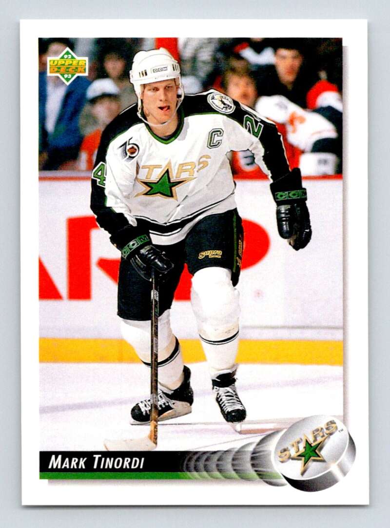 1992-93 Upper Deck Hockey #73 Mark Tinordi Minnesota North Stars Image 1
