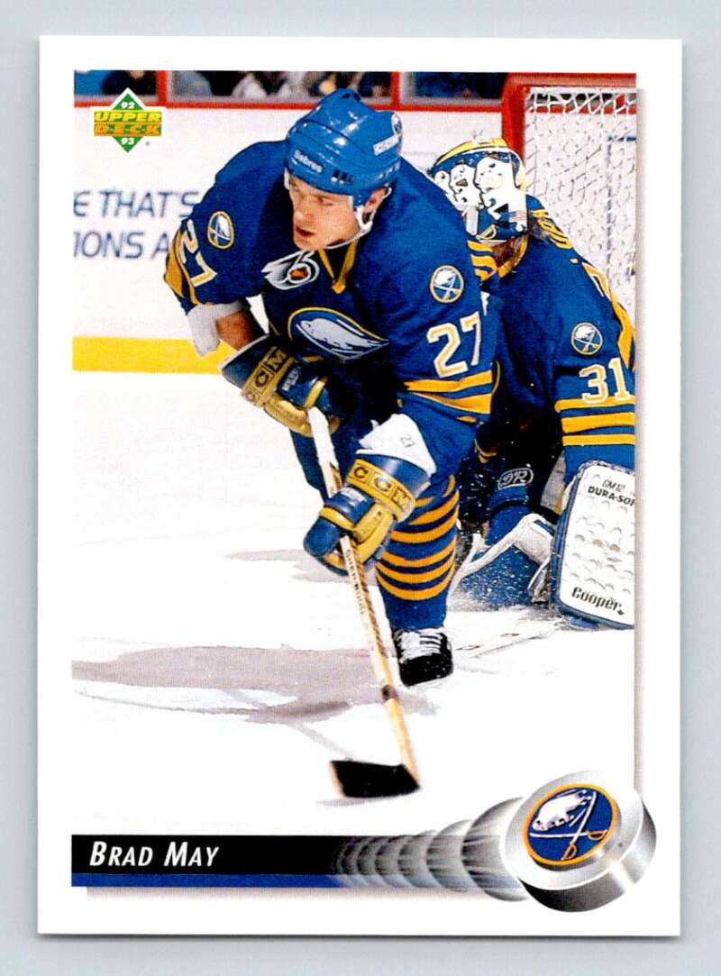 1992-93 Upper Deck Hockey #74 Brad May Buffalo Sabres Image 1