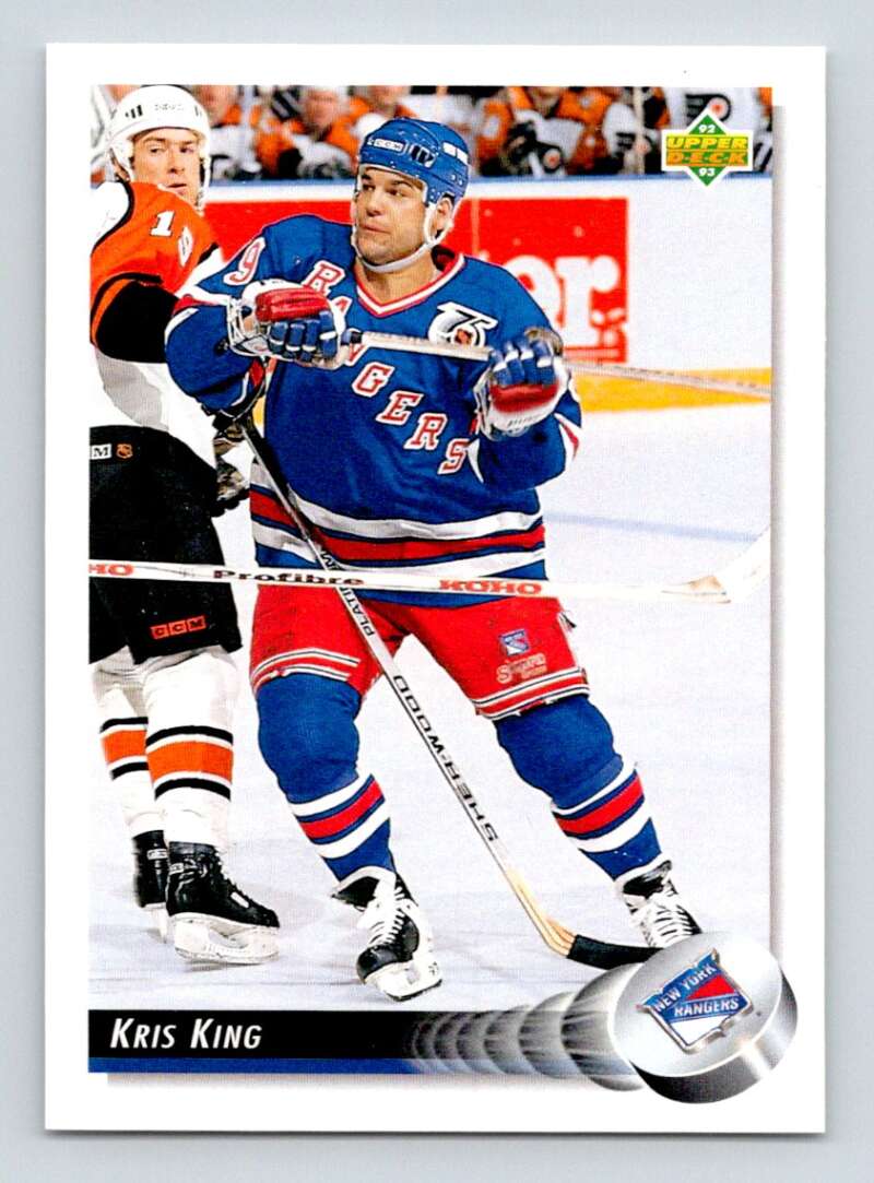 1992-93 Upper Deck Hockey #78 Kris King New York Rangers Image 1