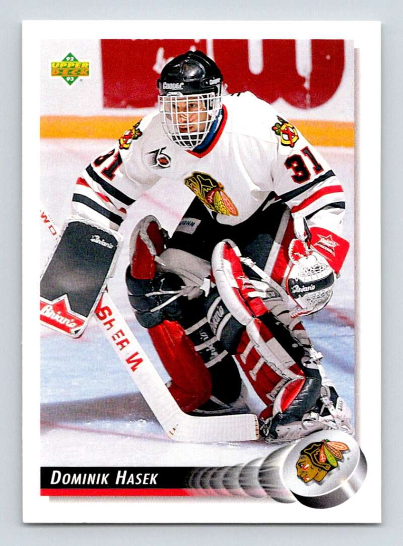 1992-93 Upper Deck Hockey #92 Dominik Hasek Chicago Blackhawks Image 1