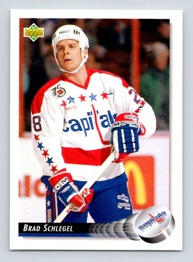 1992-93 Upper Deck Hockey #101 Brad Schlegel Washington Capitals Image 1