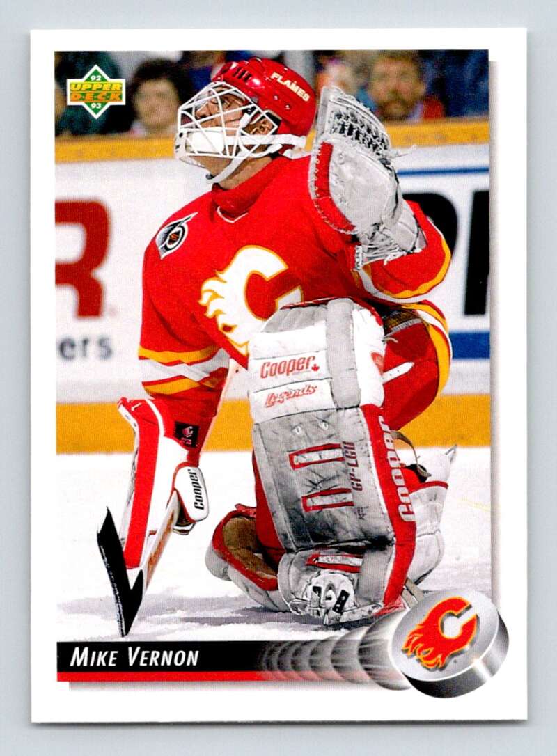 1992-93 Upper Deck Hockey #112 Mike Vernon Calgary Flames Image 1