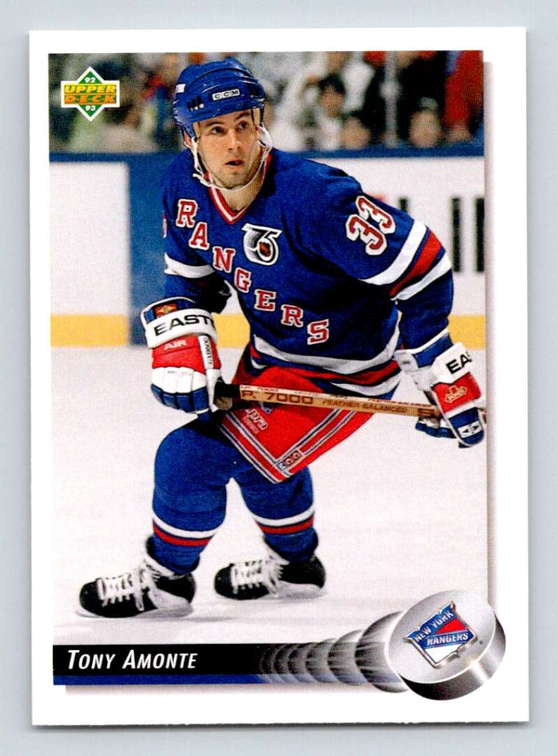 1992-93 Upper Deck Hockey #138 Tony Amonte New York Rangers Image 1