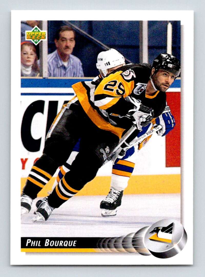 1992-93 Upper Deck Hockey #141 Phil Bourque Pittsburgh Penguins Image 1