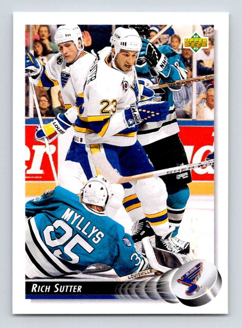 1992-93 Upper Deck Hockey #143 Rich Sutter St. Louis Blues Image 1