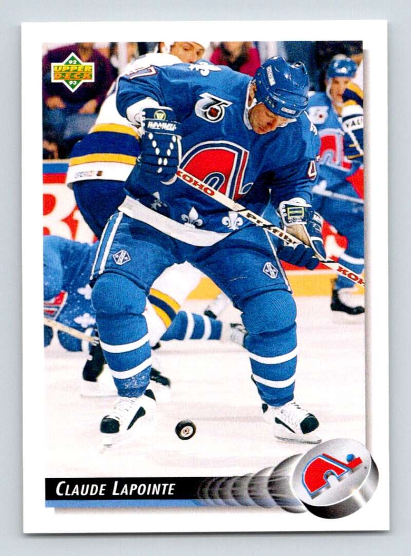 1992-93 Upper Deck Hockey #147 Claude Lapointe Quebec Nordiques Image 1