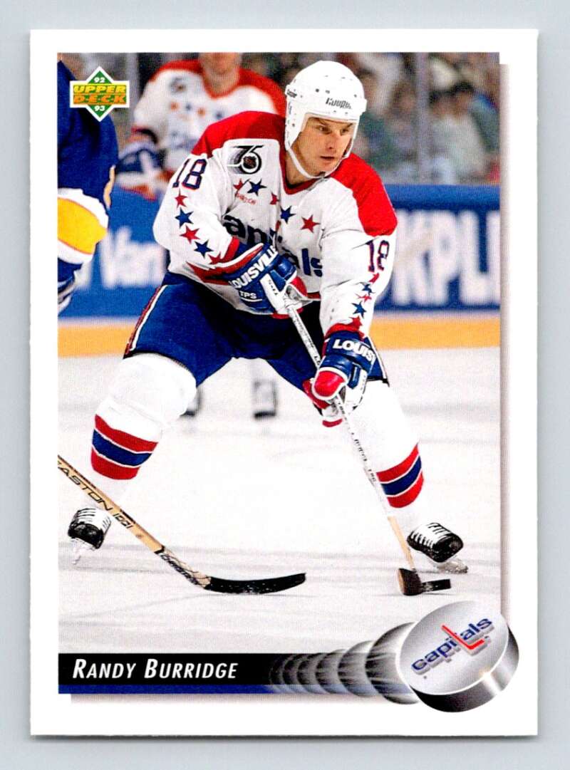 1992-93 Upper Deck Hockey #153 Randy Burridge Washington Capitals Image 1