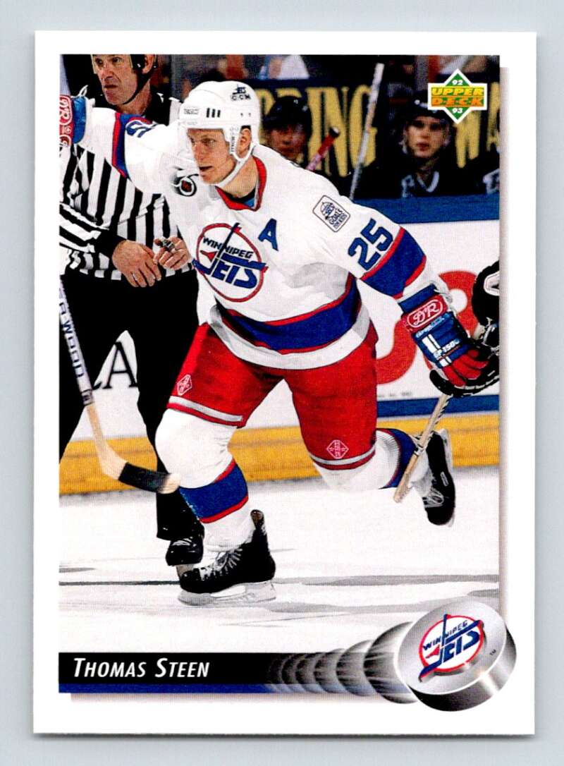 1992-93 Upper Deck Hockey #154 Thomas Steen Winnipeg Jets Image 1