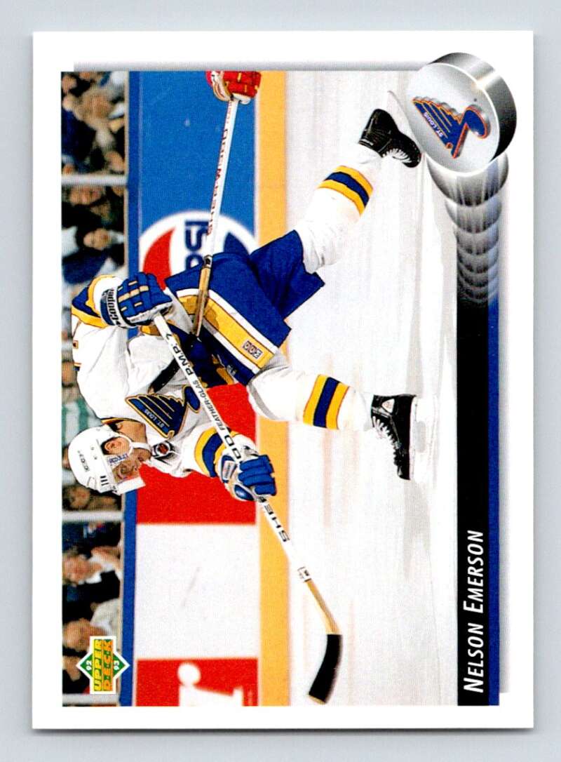 1992-93 Upper Deck Hockey #166 Nelson Emerson St. Louis Blues Image 1