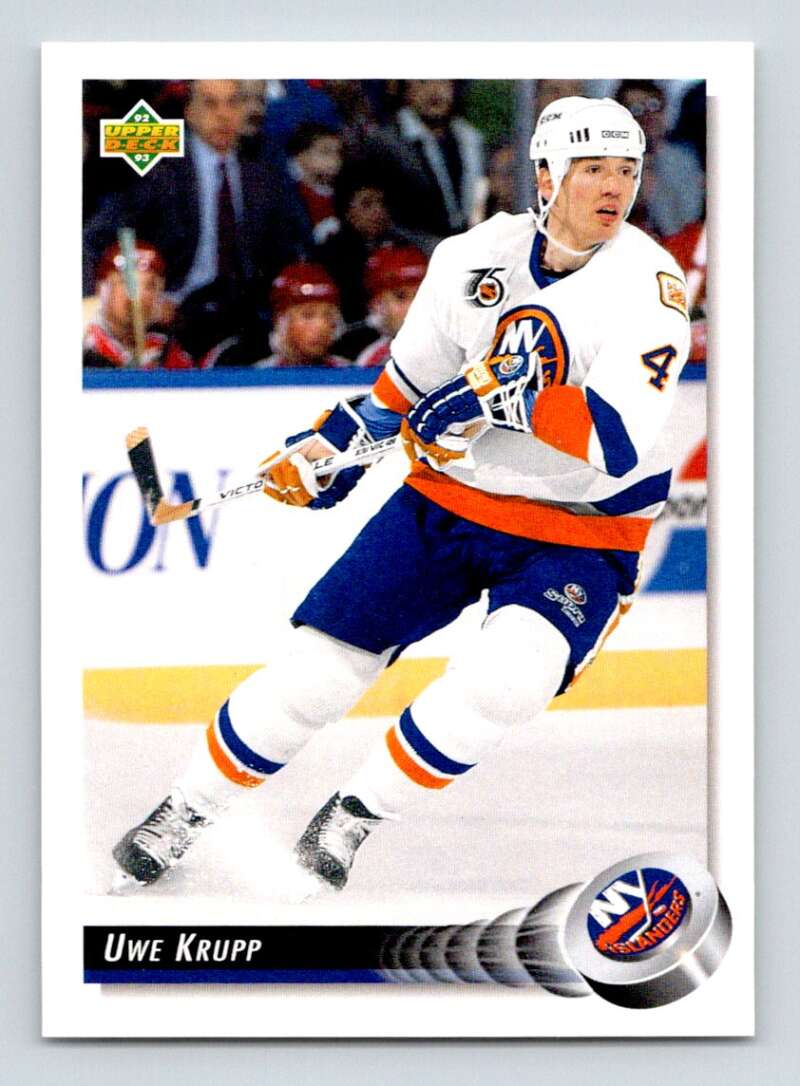 1992-93 Upper Deck Hockey #187 Uwe Krupp New York Islanders Image 1