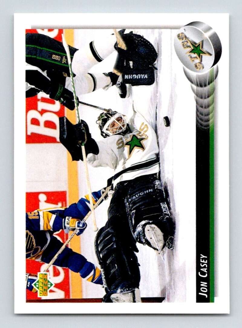 1992-93 Upper Deck Hockey #190 Jon Casey Minnesota North Stars Image 1