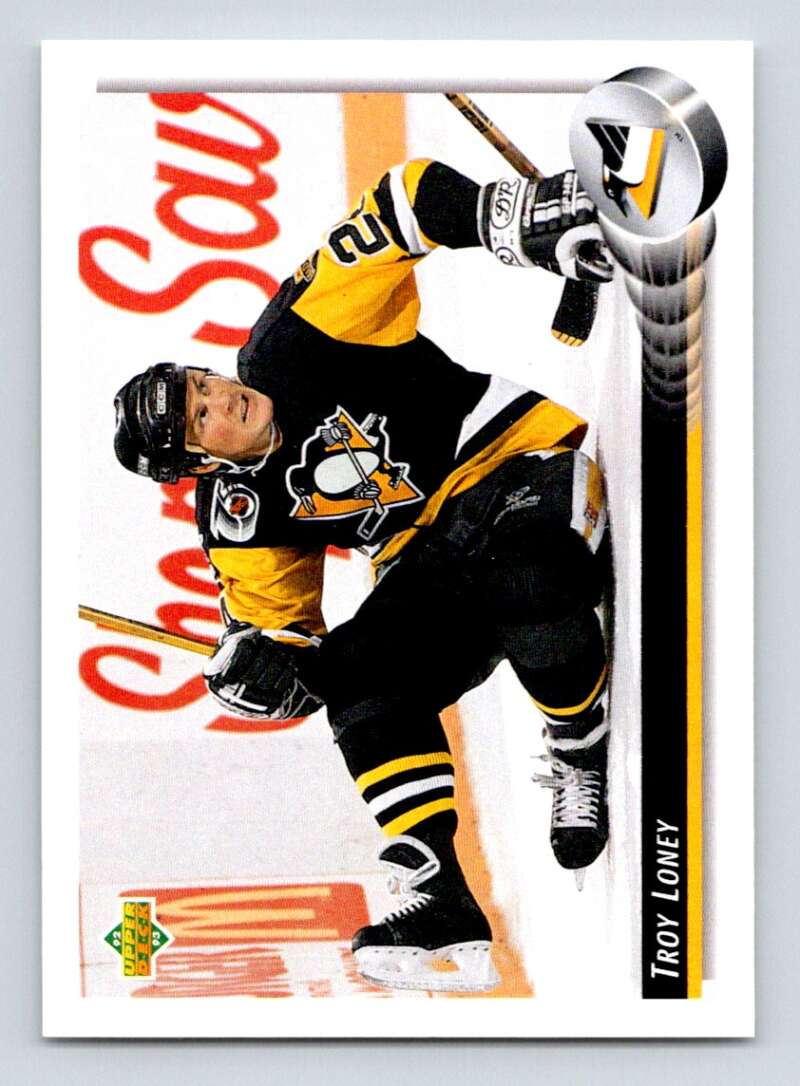 1992-93 Upper Deck Hockey #208 Troy Loney Pittsburgh Penguins Image 1
