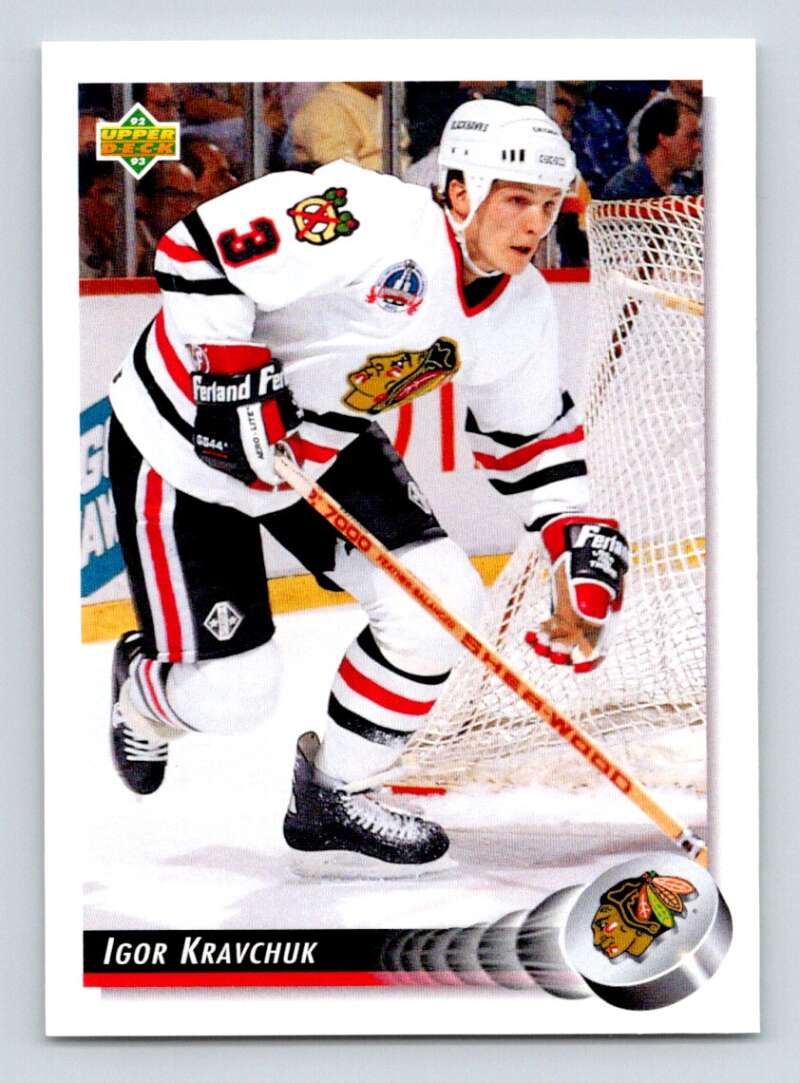 1992-93 Upper Deck Hockey #239 Igor Kravchuk Chicago Blackhawks Image 1