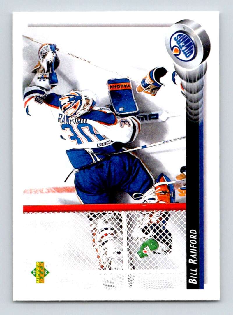 1992-93 Upper Deck Hockey #262 Bill Ranford Edmonton Oilers Image 1
