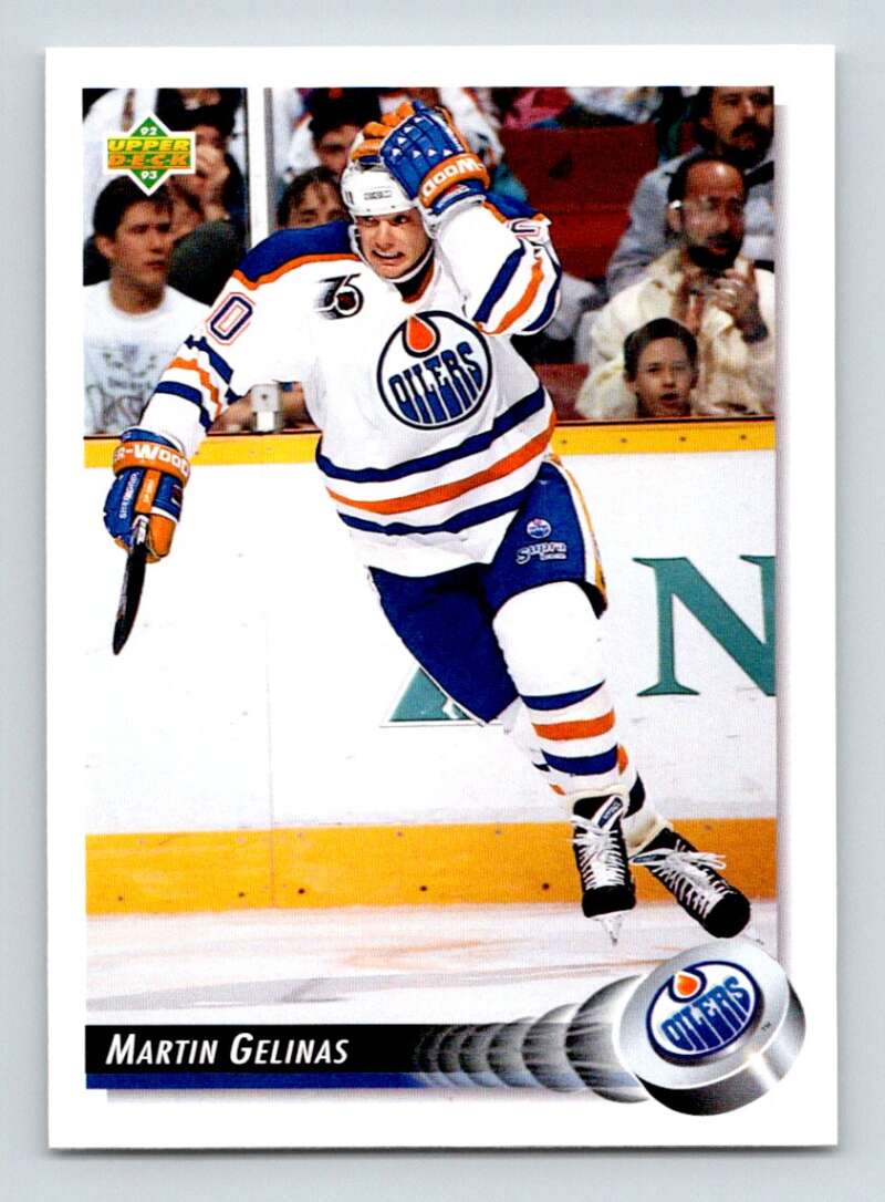 1992-93 Upper Deck Hockey #282 Martin Gelinas Edmonton Oilers Image 1