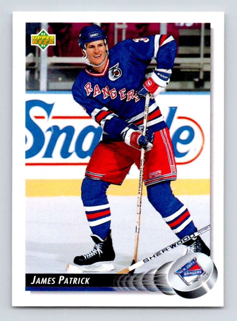 1992-93 Upper Deck Hockey #320 James Patrick New York Rangers Image 1