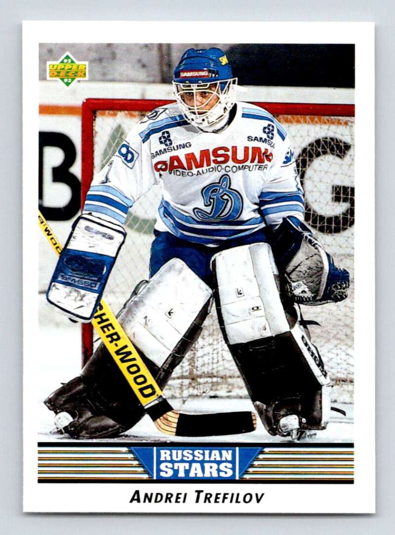 1992-93 Upper Deck Hockey #345 Andrei Trefilov RS RC Rookie Calgary Flames Image 1