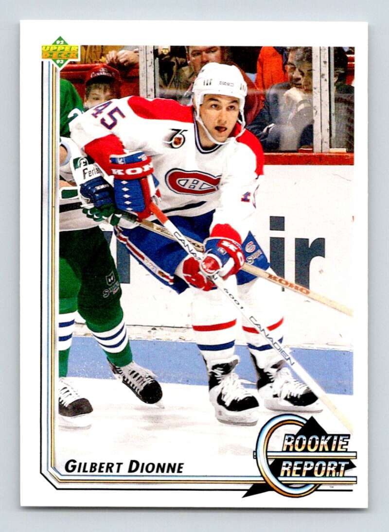 1992-93 Upper Deck Hockey #356 Gilbert Dionne RR Montreal Canadiens Image 1