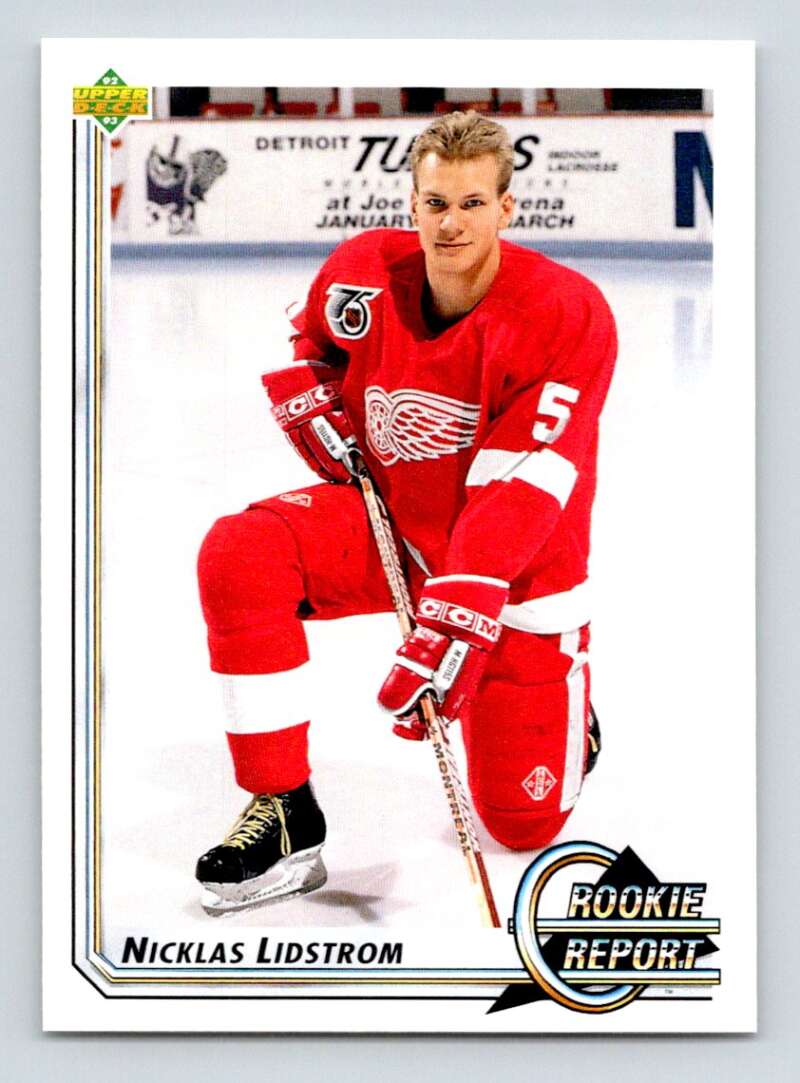 1992-93 Upper Deck Hockey #363 Nicklas Lidstrom RR Detroit Red Wings Image 1