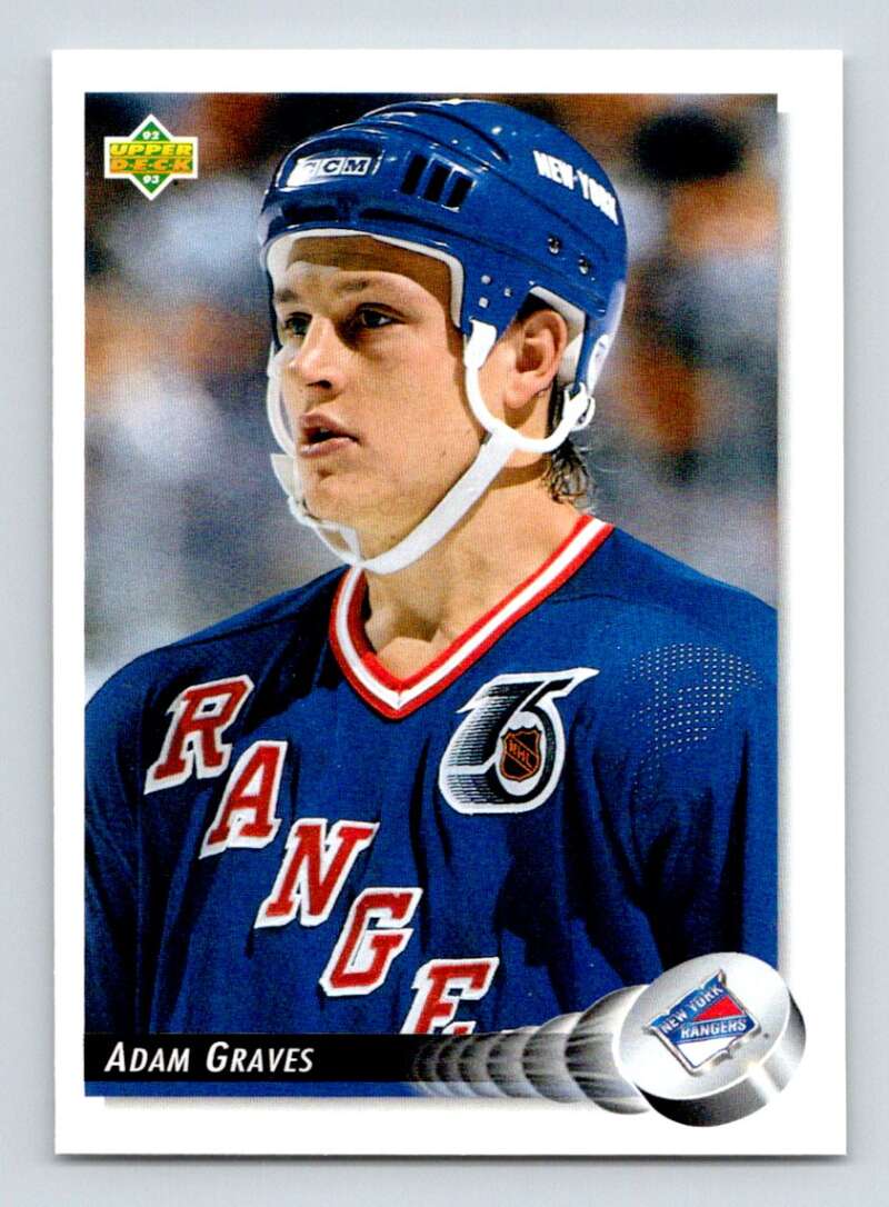 1992-93 Upper Deck Hockey #388 Adam Graves New York Rangers Image 1