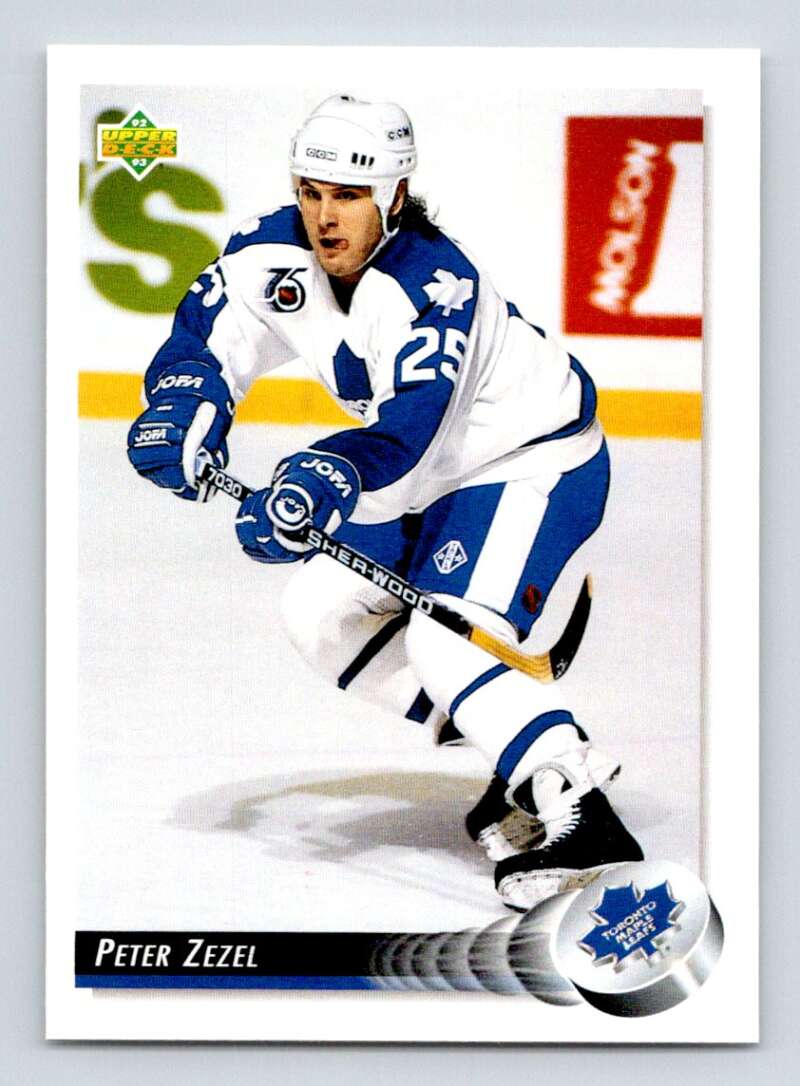 1992-93 Upper Deck Hockey #389 Peter Zezel Toronto Maple Leafs Image 1
