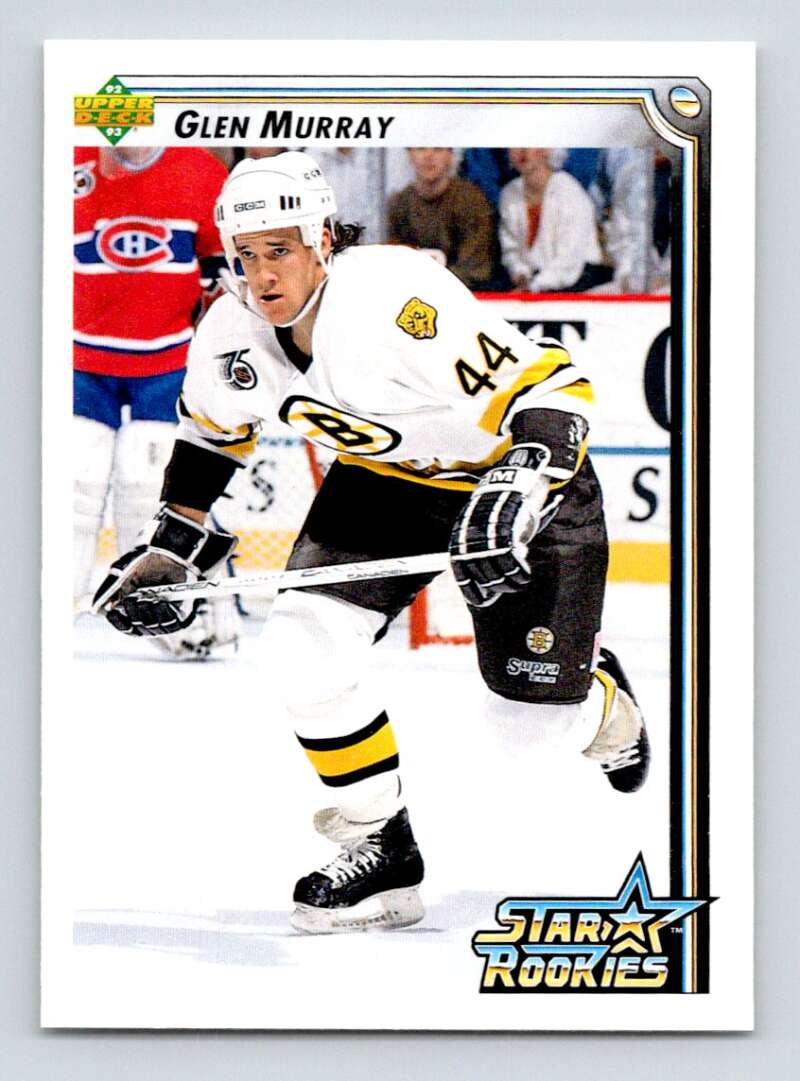 1992-93 Upper Deck Hockey #401 Glen Murray SR RC Rookie Boston Bruins Image 1