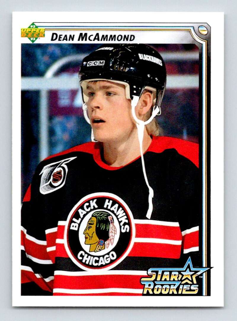1992-93 Upper Deck Hockey #403 Dean McAmmond SR RC Rookie Blackhawks Image 1