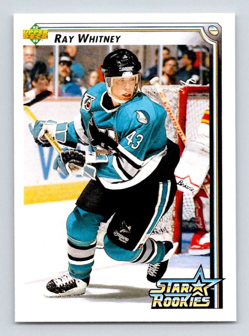 1992-93 Upper Deck Hockey #407 Ray Whitney SR RC Rookie San Jose Sharks Image 1