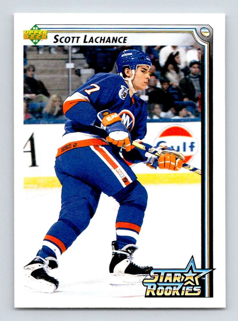 1992-93 Upper Deck Hockey #409 Scott Lachance SR RC Rookie New York Islanders Image 1