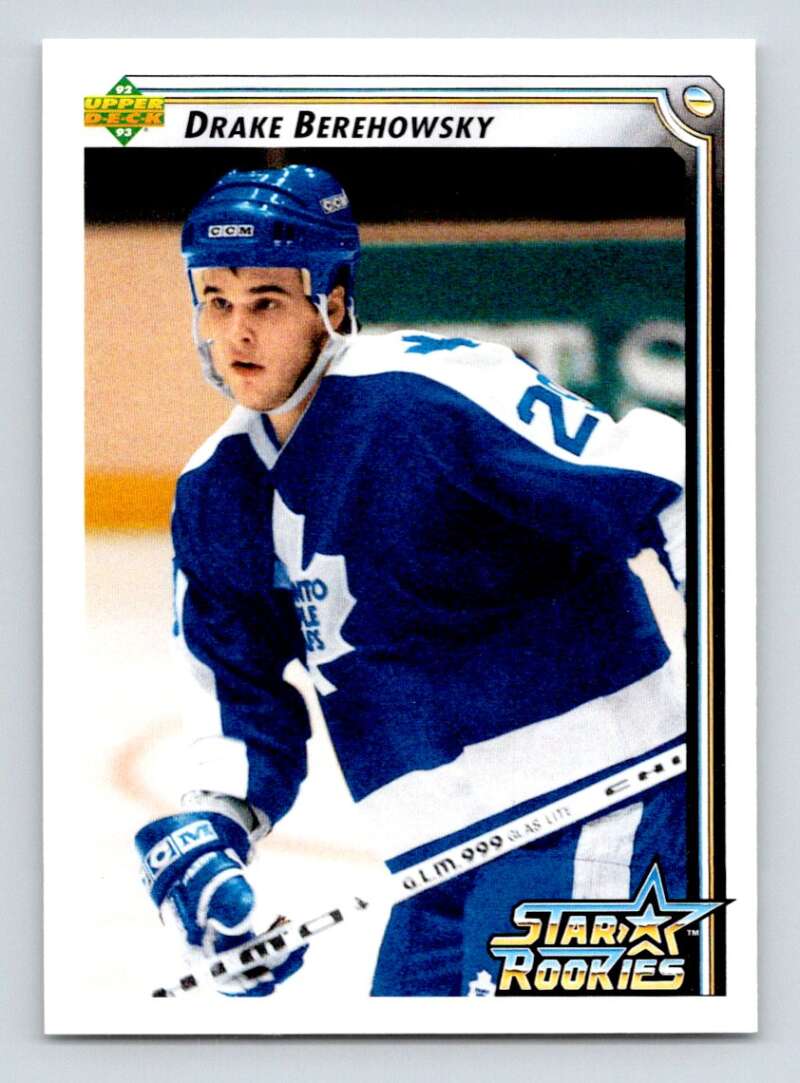 1992-93 Upper Deck Hockey #415 Drake Berehowsky SR RC Rookie Leafs Image 1