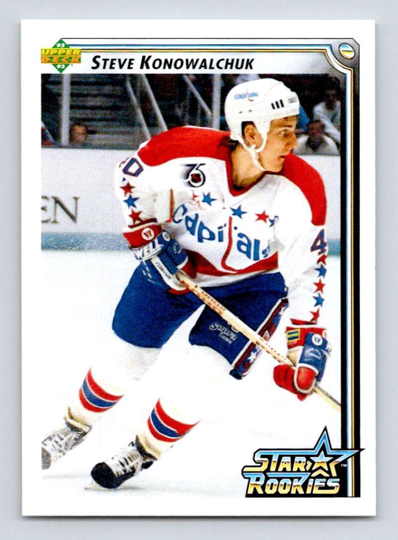 1992-93 Upper Deck Hockey #418 Steve Konowalchuk SR RC Rookie Capitals Image 1