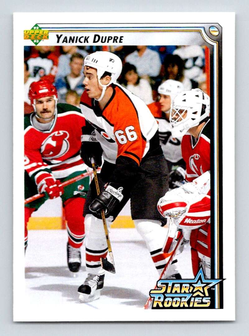 1992-93 Upper Deck Hockey #421 Yanick Dupre SR RC Rookie Philadelphia Flyers Image 1