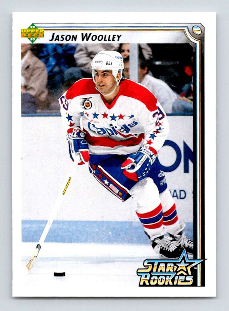 1992-93 Upper Deck Hockey #422 Jason Woolley SR RC Rookie Washington Capitals Image 1