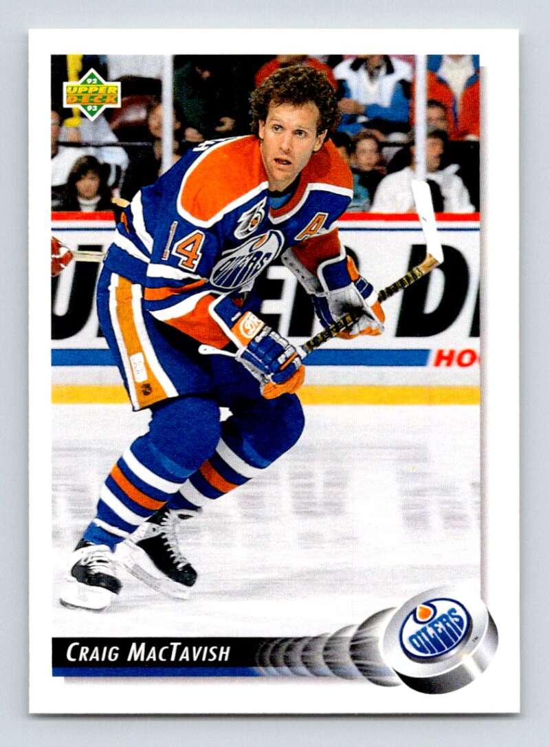 1992-93 Upper Deck Hockey #425 Craig MacTavish Edmonton Oilers Image 1