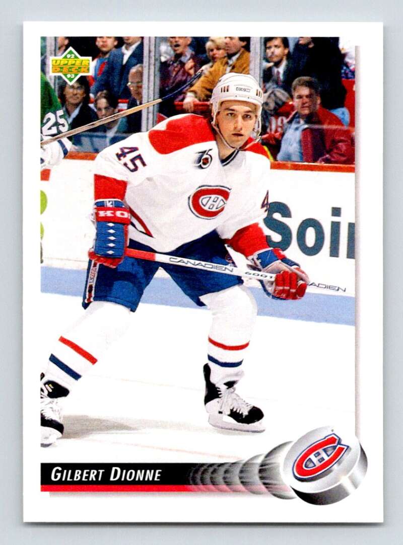 1992-93 Upper Deck Hockey #427 Gilbert Dionne Montreal Canadiens Image 1