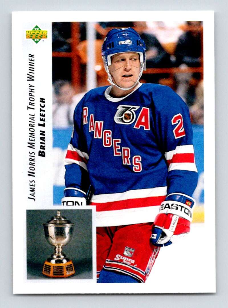 1992-93 Upper Deck Hockey #434 Brian Leetch New York Rangers Image 1