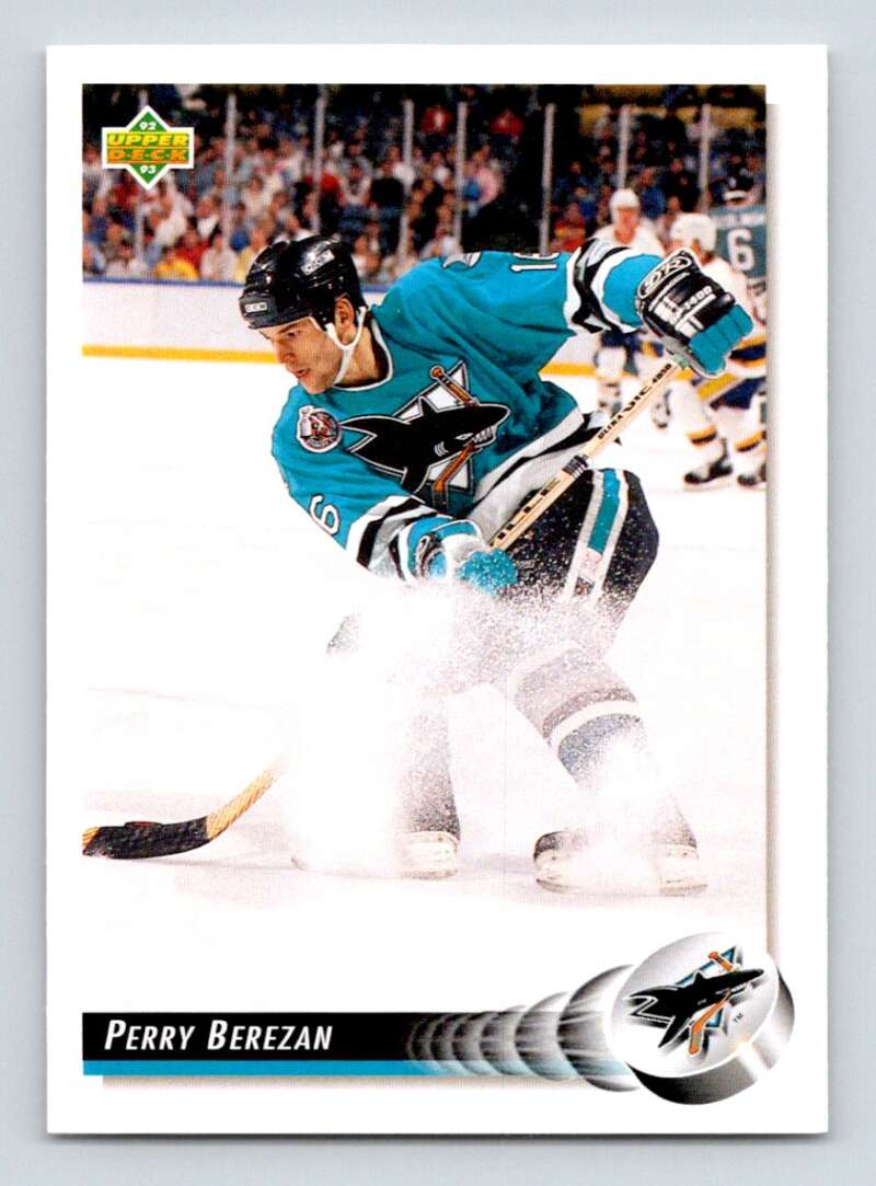 1992-93 Upper Deck Hockey #451 Perry Berezan San Jose Sharks Image 1