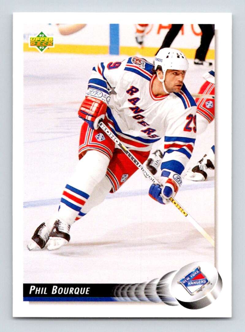 1992-93 Upper Deck Hockey #452 Phil Bourque New York Rangers Image 1