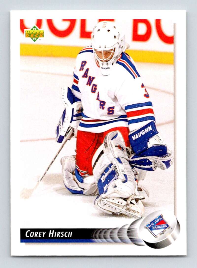 1992-93 Upper Deck Hockey #463 Corey Hirsch RC Rookie New York Rangers Image 1