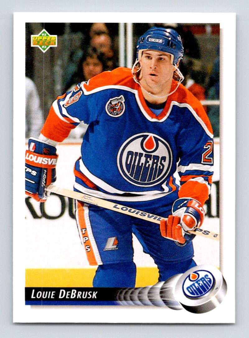 1992-93 Upper Deck Hockey #467 Louie DeBrusk Edmonton Oilers Image 1