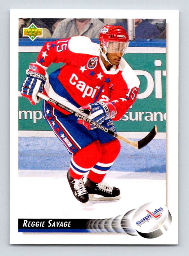 1992-93 Upper Deck Hockey #474 Reggie Savage Washington Capitals Image 1