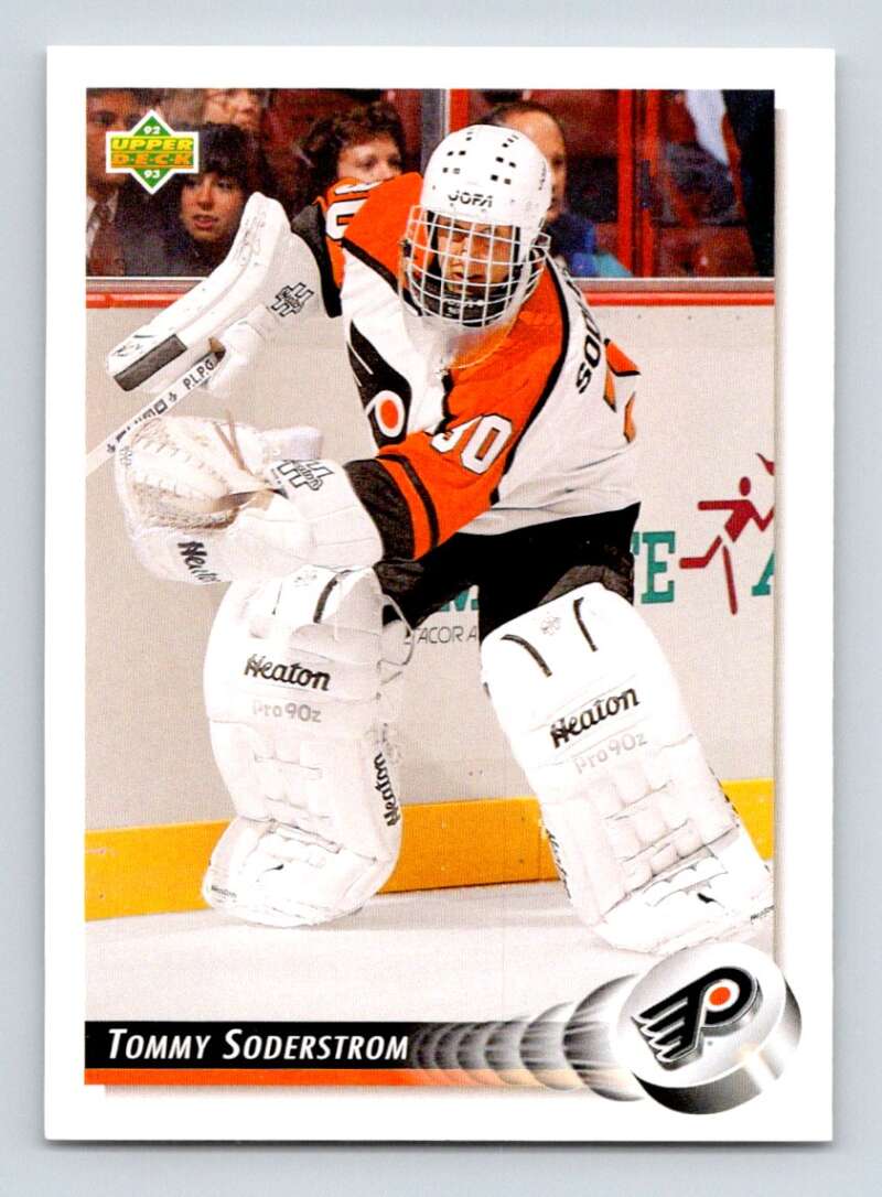 1992-93 Upper Deck Hockey #475 Tommy Soderstrom Philadelphia Flyers Image 1