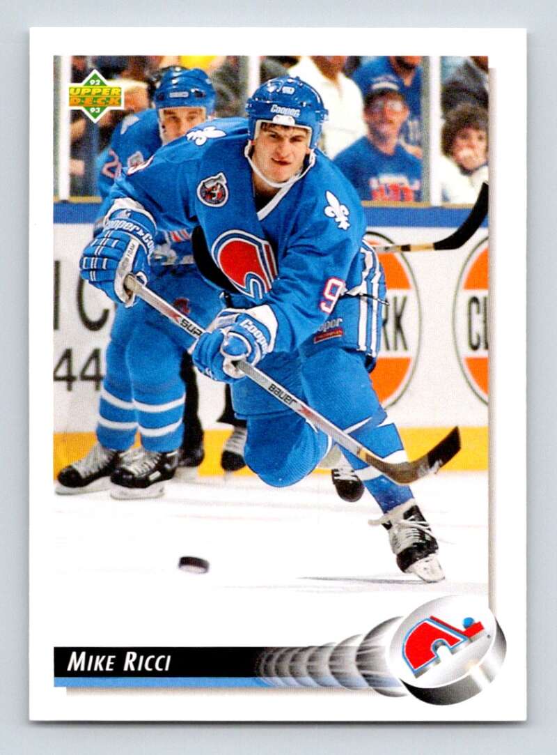 1992-93 Upper Deck Hockey #477 Mike Ricci Quebec Nordiques Image 1