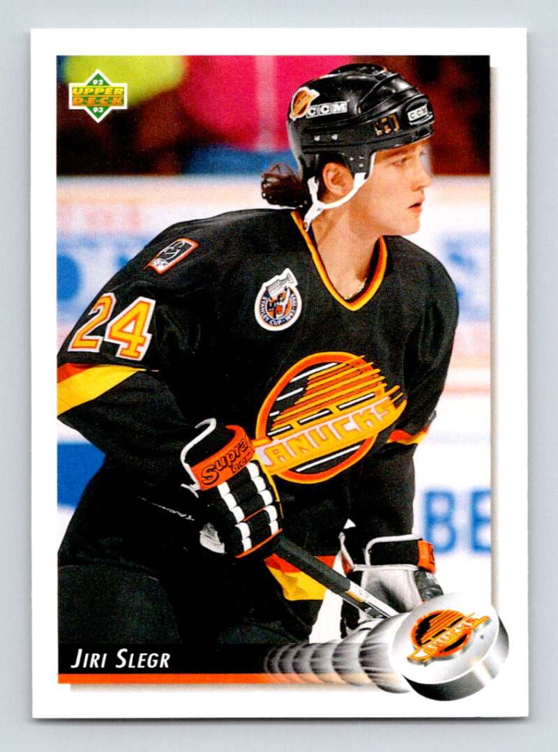 1992-93 Upper Deck Hockey #515 Jiri Slegr Vancouver Canucks Image 1