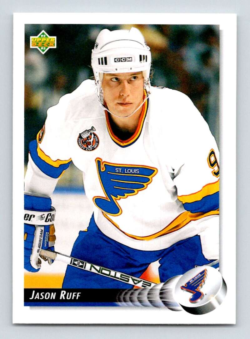 1992-93 Upper Deck Hockey #522 Jason Ruff RC Rookie St. Louis Blues Image 1