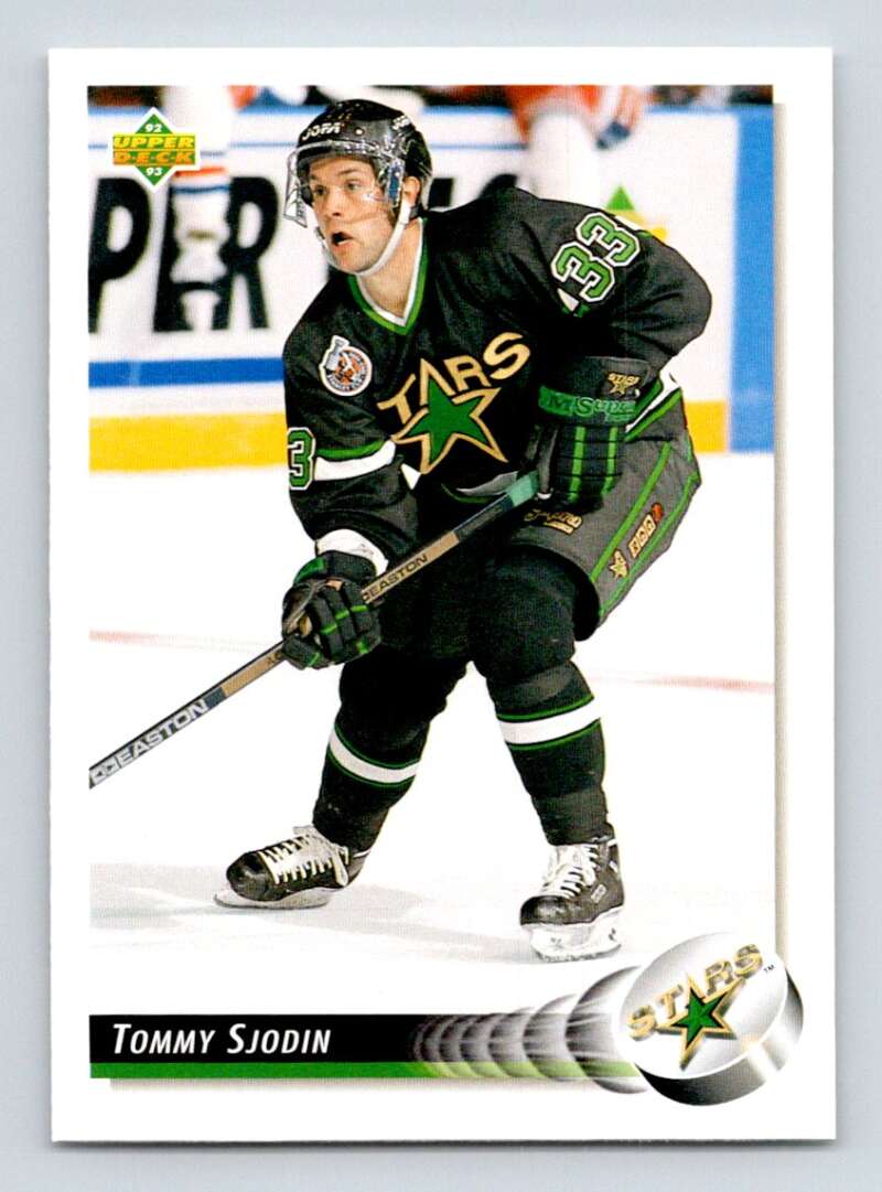 1992-93 Upper Deck Hockey #528 Tommy Sjodin RC Rookie Minnesota North Stars Image 1