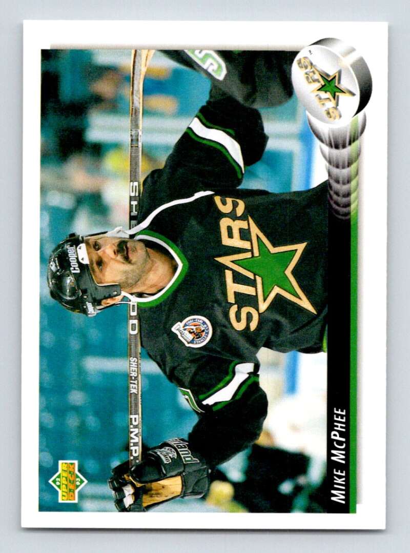 1992-93 Upper Deck Hockey #538 Mike McPhee Minnesota North Stars Image 1