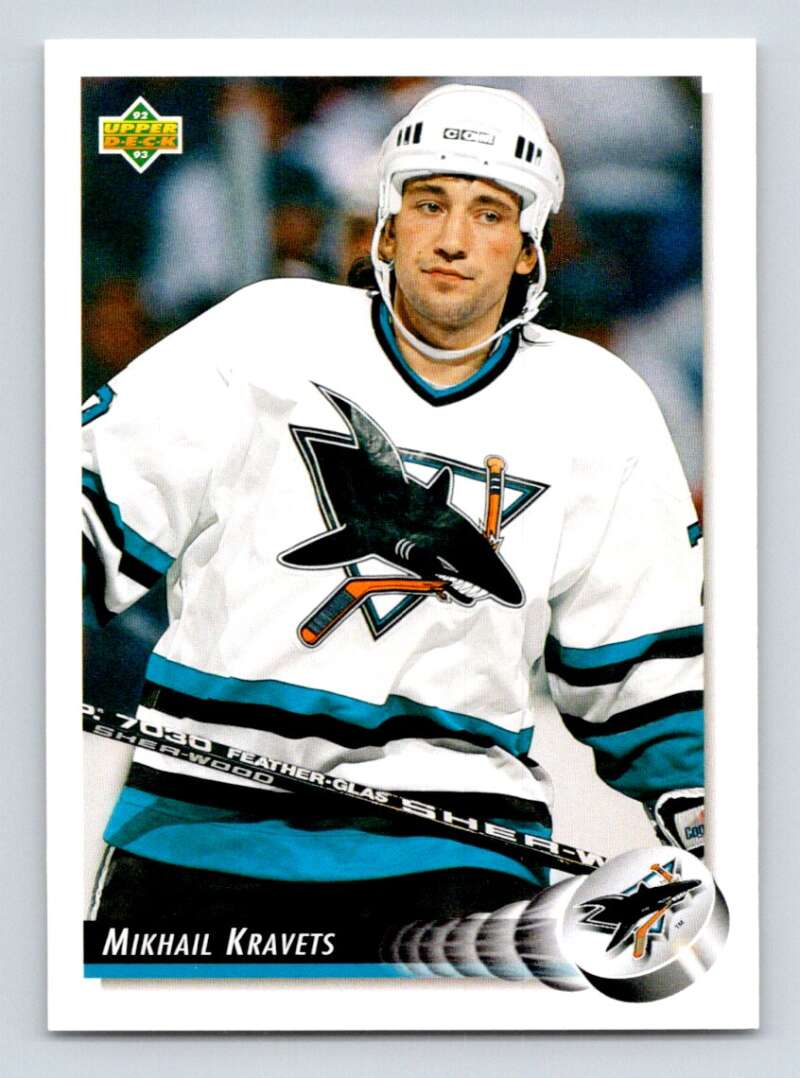 1992-93 Upper Deck Hockey #542 Mikhail Kravets RC Rookie San Jose Sharks Image 1